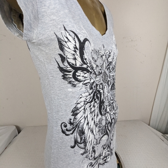 Angel Wings on Front and Back - Dramatic Sexy!  Grey with Bling on Front Large - Picture 9 of 9